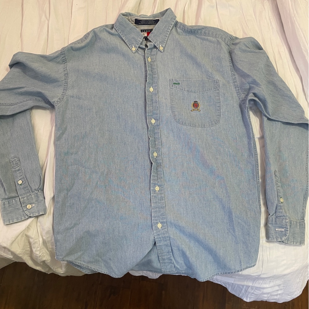 Tommy Hilfiger blue long sleeve button up